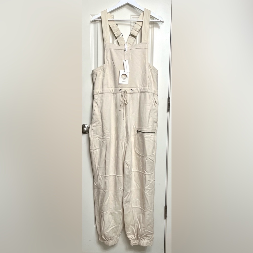 Daily Practice by Anthropologie Drawstring Overalls in Ivory NWT